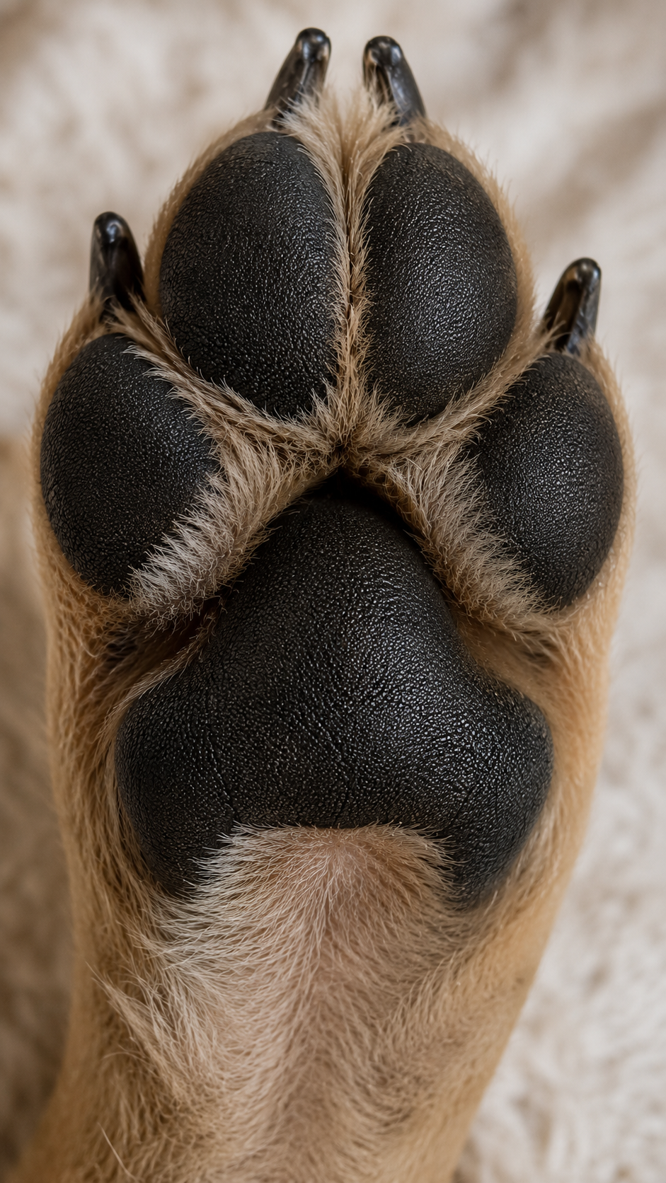 Healthy dog paw pads after preventative care